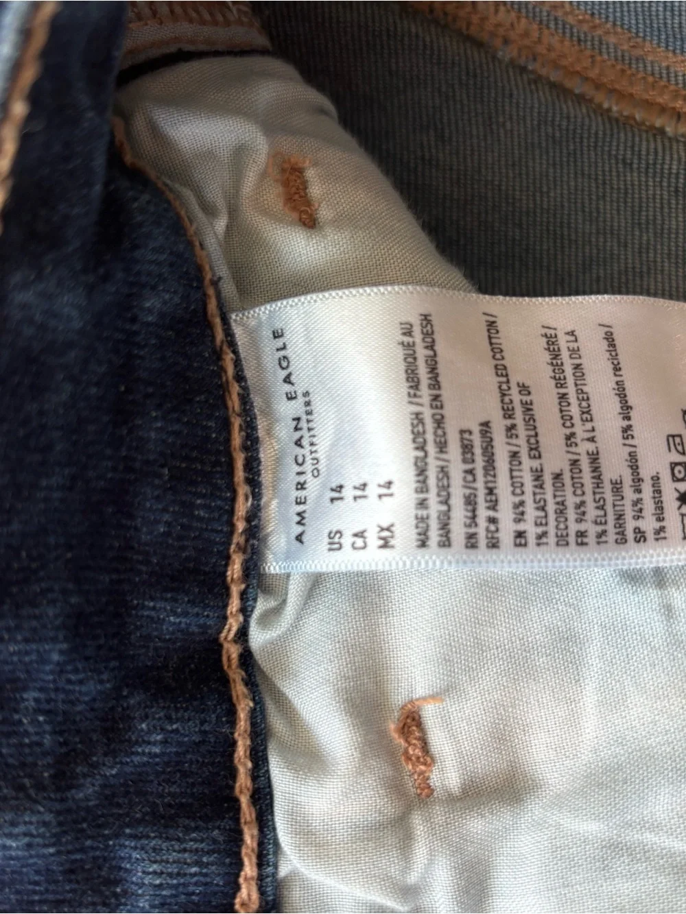 American Eagle Outfitters Blue Cuffed Denim Shorts
